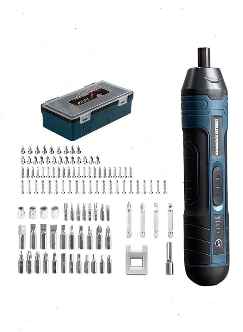 Cordless Electric Screwdriver 105 PCS Set, USB Rechargeable Portable Power Tool with Adjustable Torque for DIY Home Repair - Image 1